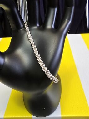 Sterling Silver Link Chain Bracelet with Lobster Clasp #0575